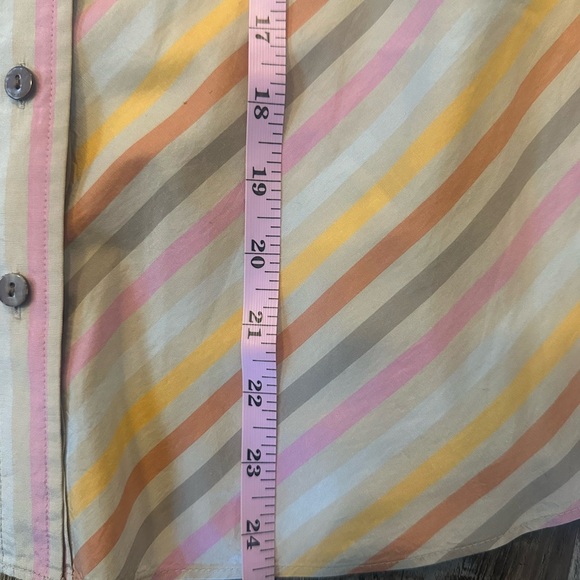 Vintage Striped Sigrid Olsen Silk and Cotton Multicolored Button-down Blouse M - Picture 3 of 7